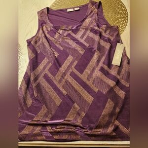 Chico's Women's Tank Top in Purple and Gold NWT Size 4/6 (0)